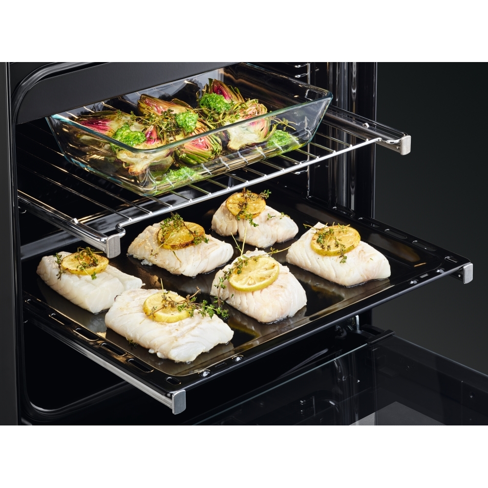 AEG CCX1530ACW 5000 SurroundCook Ceramic Electric Cooker with Double Oven, White, A Rated