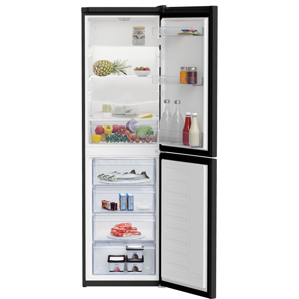 Beko CFG4582B Frost Free Fridge Freezer, 50/50, Black, E Rated