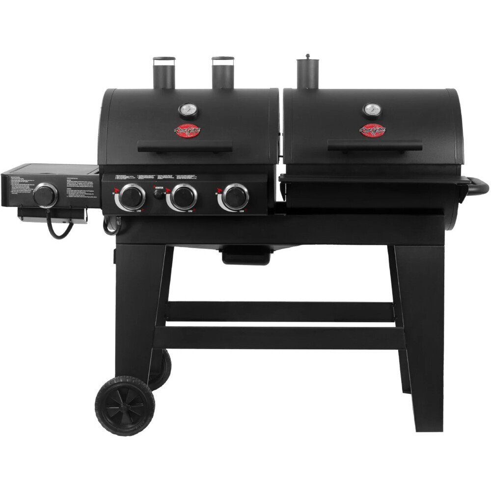 Char-Griller Double Play Gas & Charcoal Grill (with UK regulator), Black