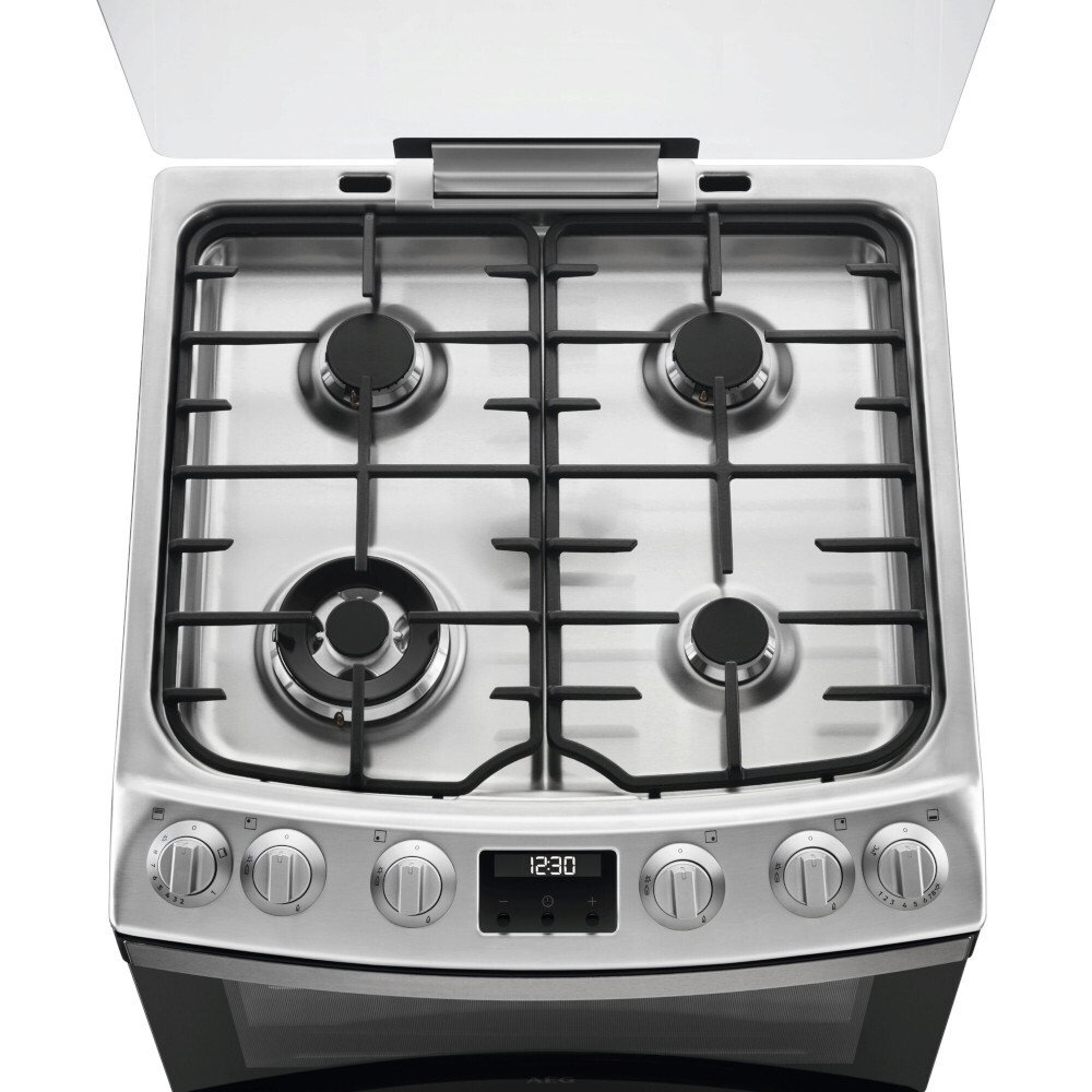 AEG CGB6131ACM Gas Cooker with Double Oven, Stainless Steel, A Rated