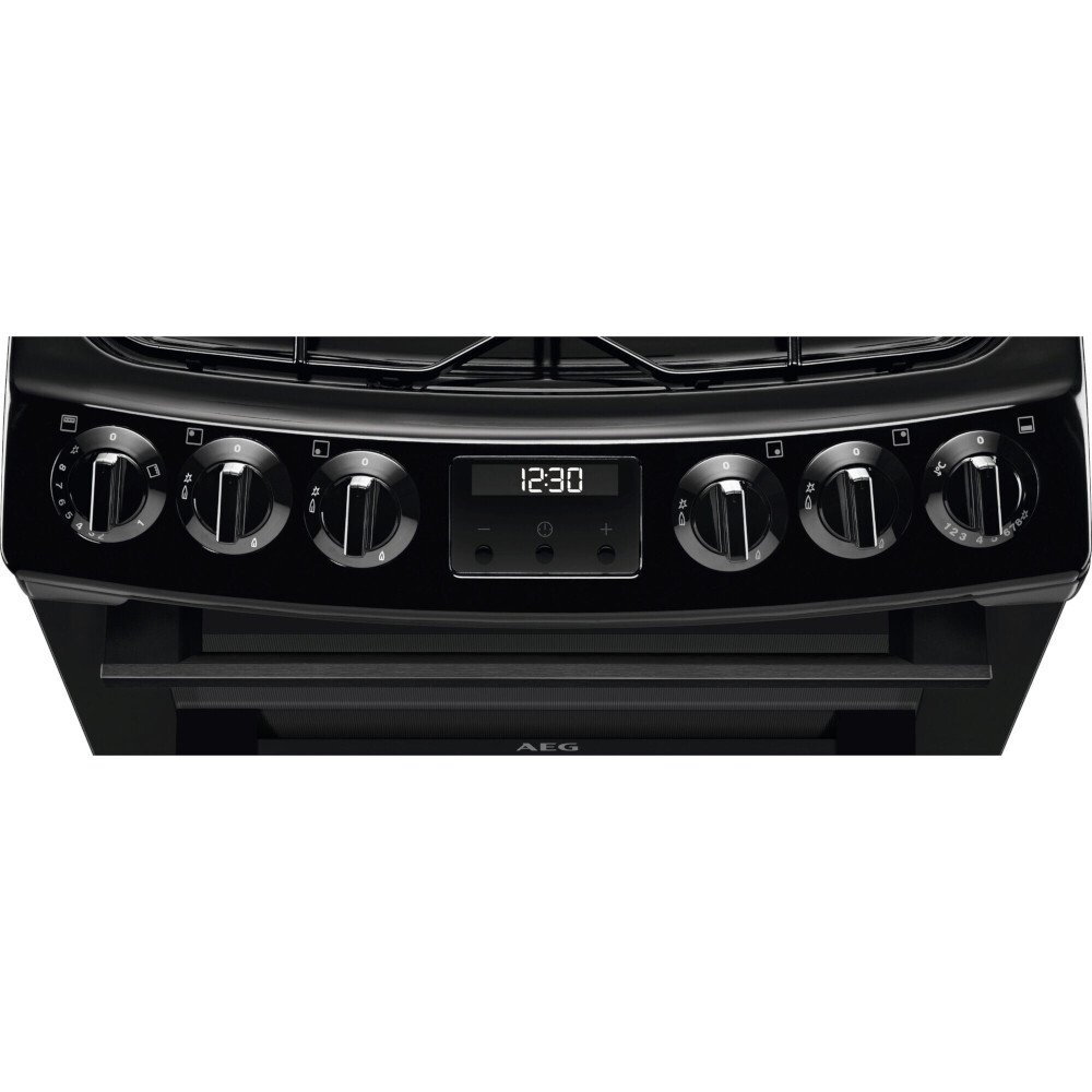AEG CGX1130ACB Gas Cooker with Double Oven, Black, A Rated