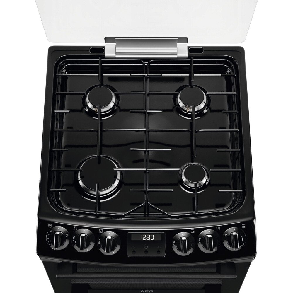 AEG CGX1130ACB Gas Cooker with Double Oven, Black, A Rated