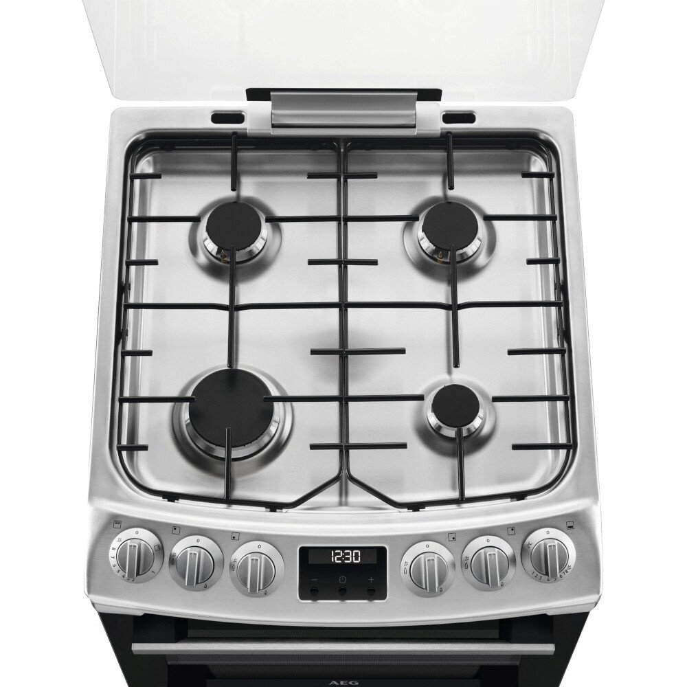 AEG CGX1130ACM Gas Cooker with Double Oven, Stainless Steel, A Rated