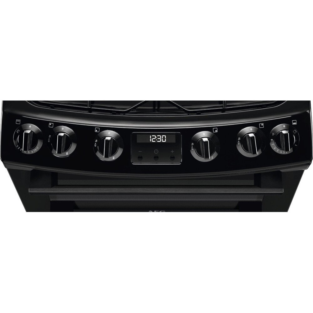 AEG CGX6130ACB Gas Cooker with Double Oven, Black, A Rated