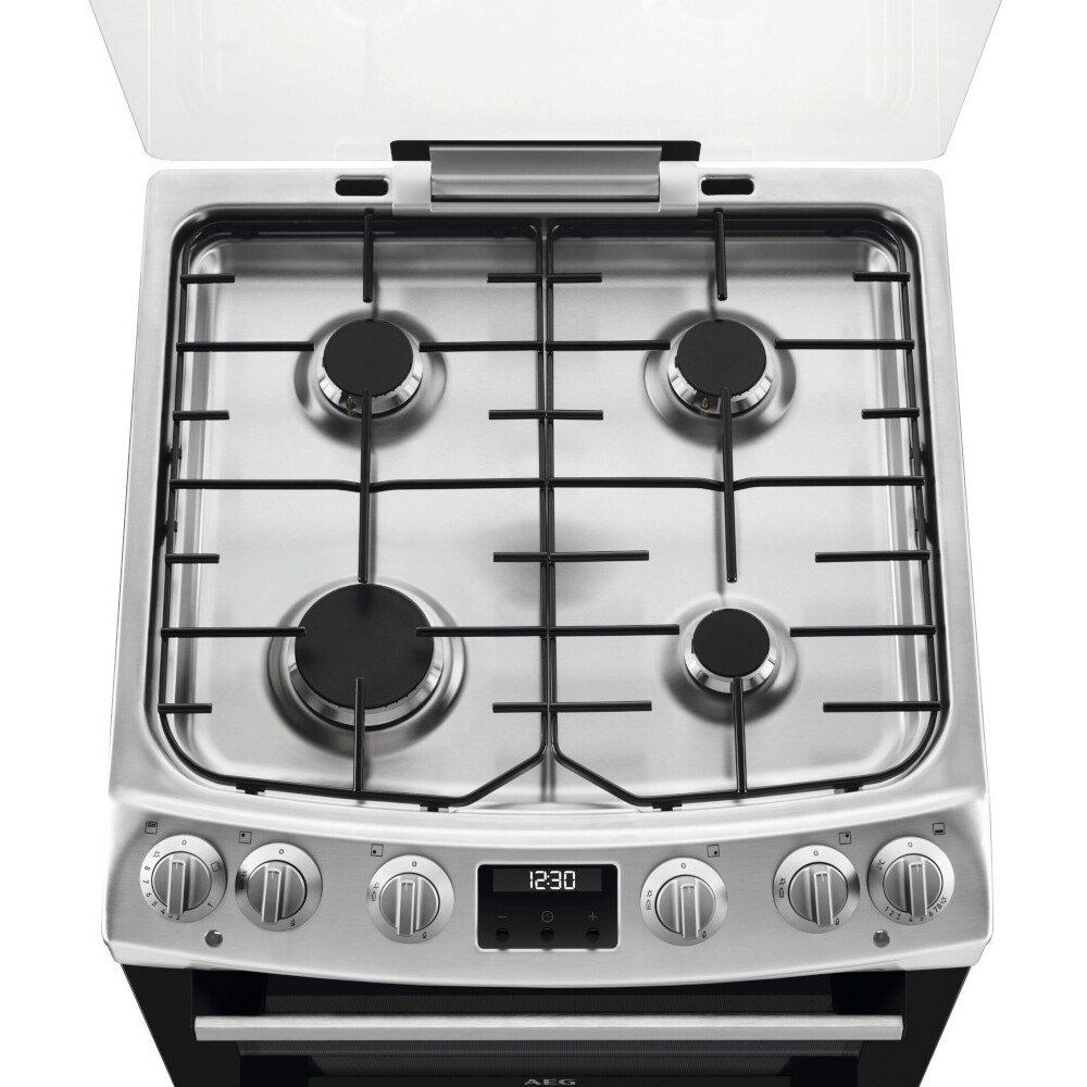 AEG CGX6130ACM Gas Cooker with Double Oven, Stainless Steel, A Rated