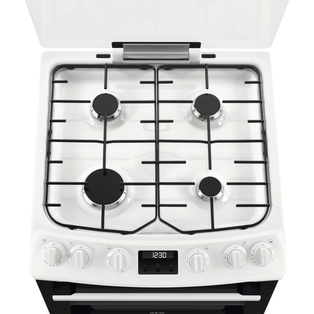AEG CGX6130ACW Gas Cooker with Double Oven, White, A Rated