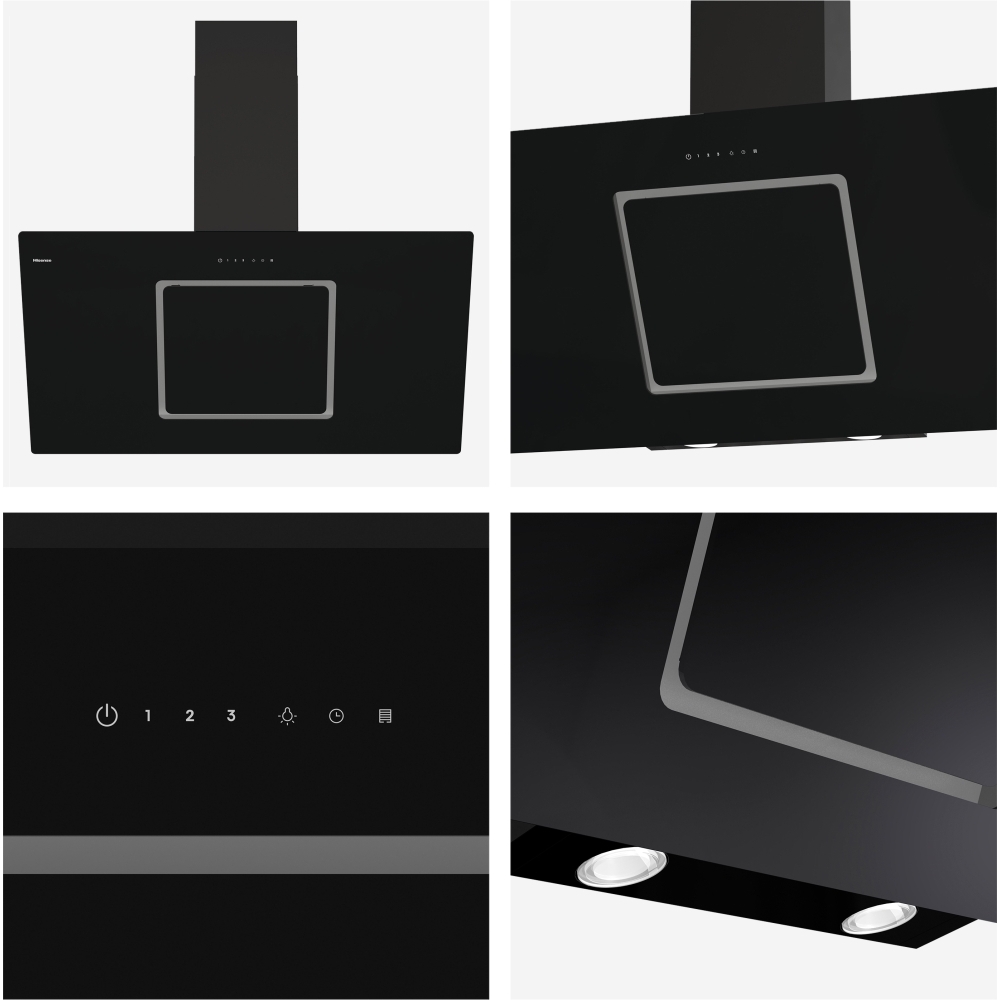 Hisense CH10IN14BBUK 100cm Chimney Cooker Hood, Black, A Rated