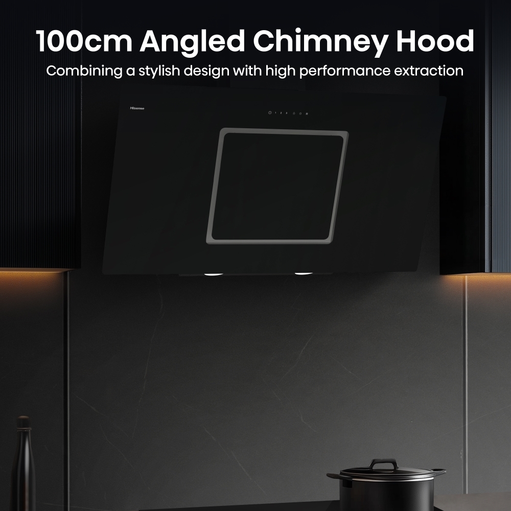 Hisense CH10IN14BBUK 100cm Chimney Cooker Hood, Black, A Rated