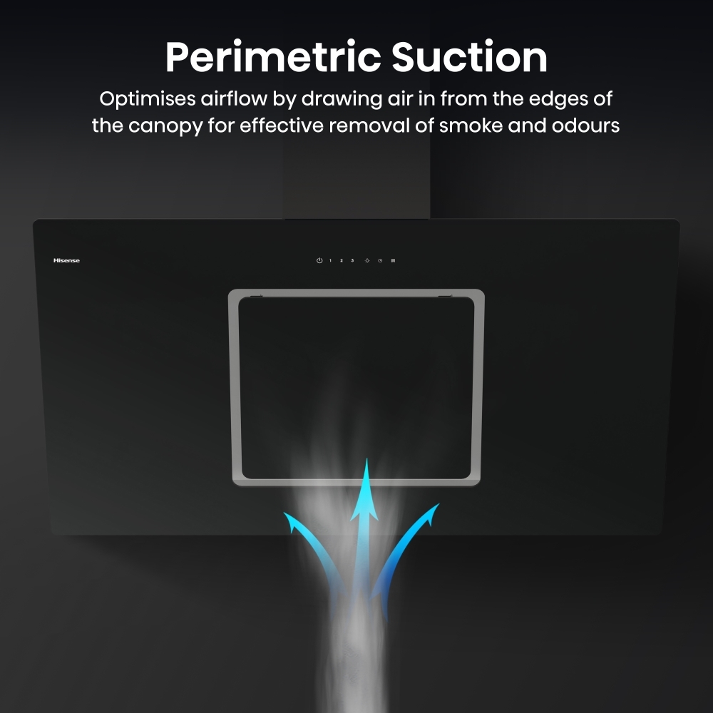 Hisense CH10IN14BBUK 100cm Chimney Cooker Hood, Black, A Rated