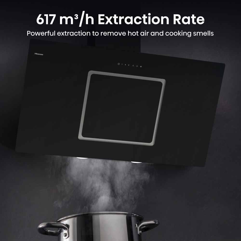 Hisense CH10IN14BBUK 100cm Chimney Cooker Hood, Black, A Rated