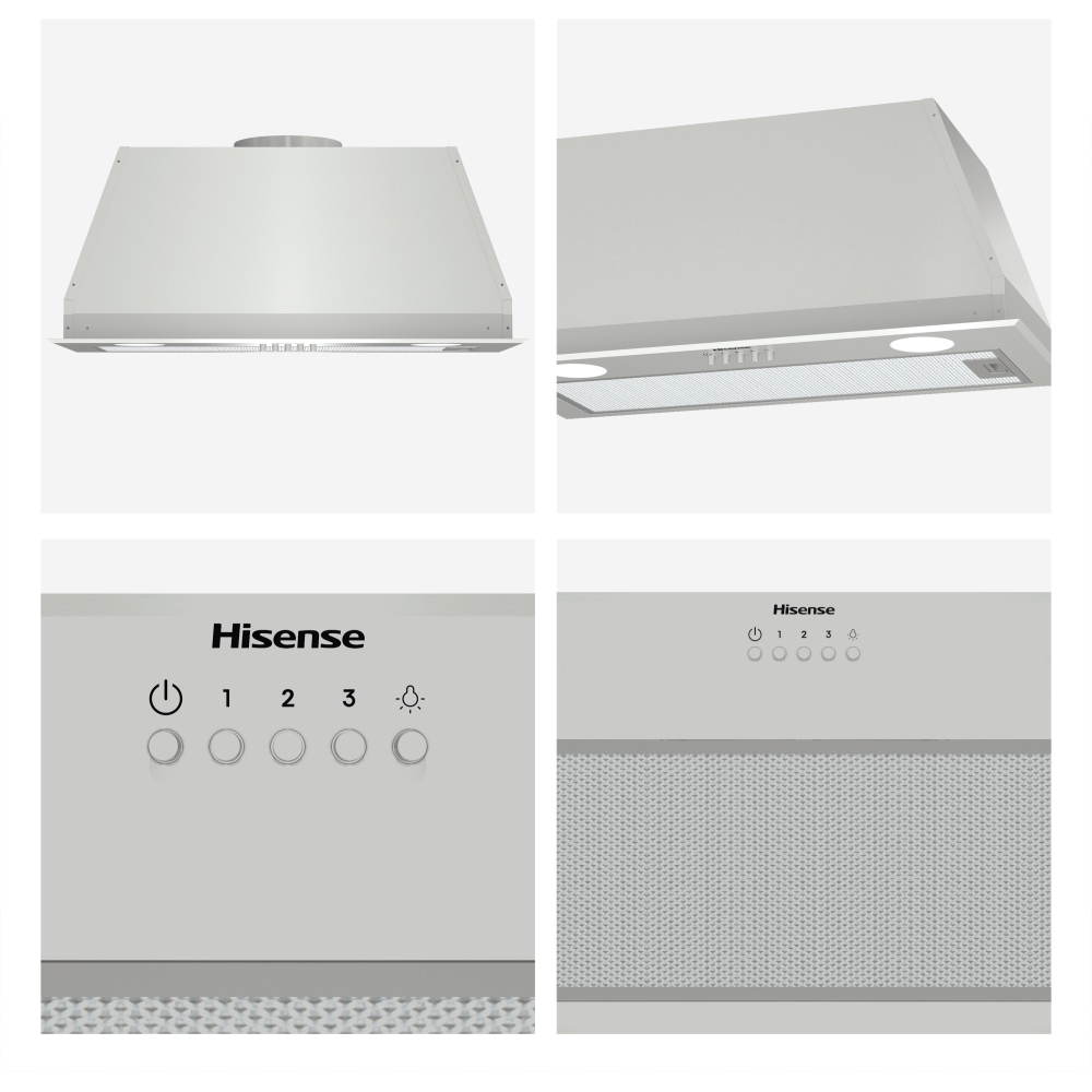 Hisense CH6BI12BXUK Canopy Cooker Hood, Stainless Steel, B Rated