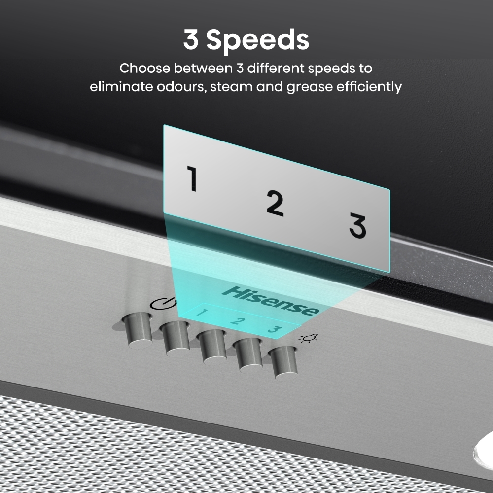 Hisense CH6BI12BXUK Canopy Cooker Hood, Stainless Steel, B Rated