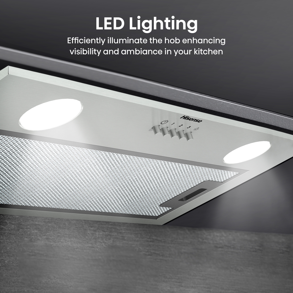 Hisense CH6BI12BXUK Canopy Cooker Hood, Stainless Steel, B Rated