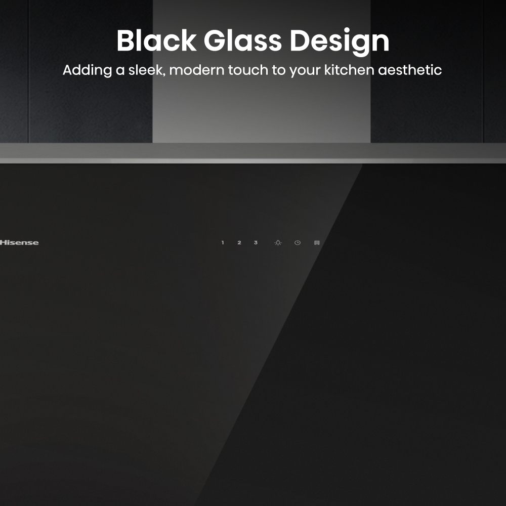 Hisense CH6IN14BXBUK 60cm Chimney Cooker Hood, Black, A Rated