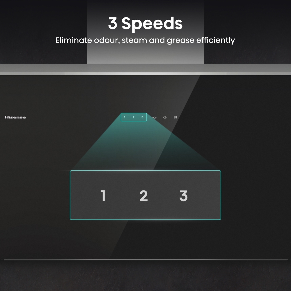 Hisense CH6IN14BXBUK 60cm Chimney Cooker Hood, Black, A Rated