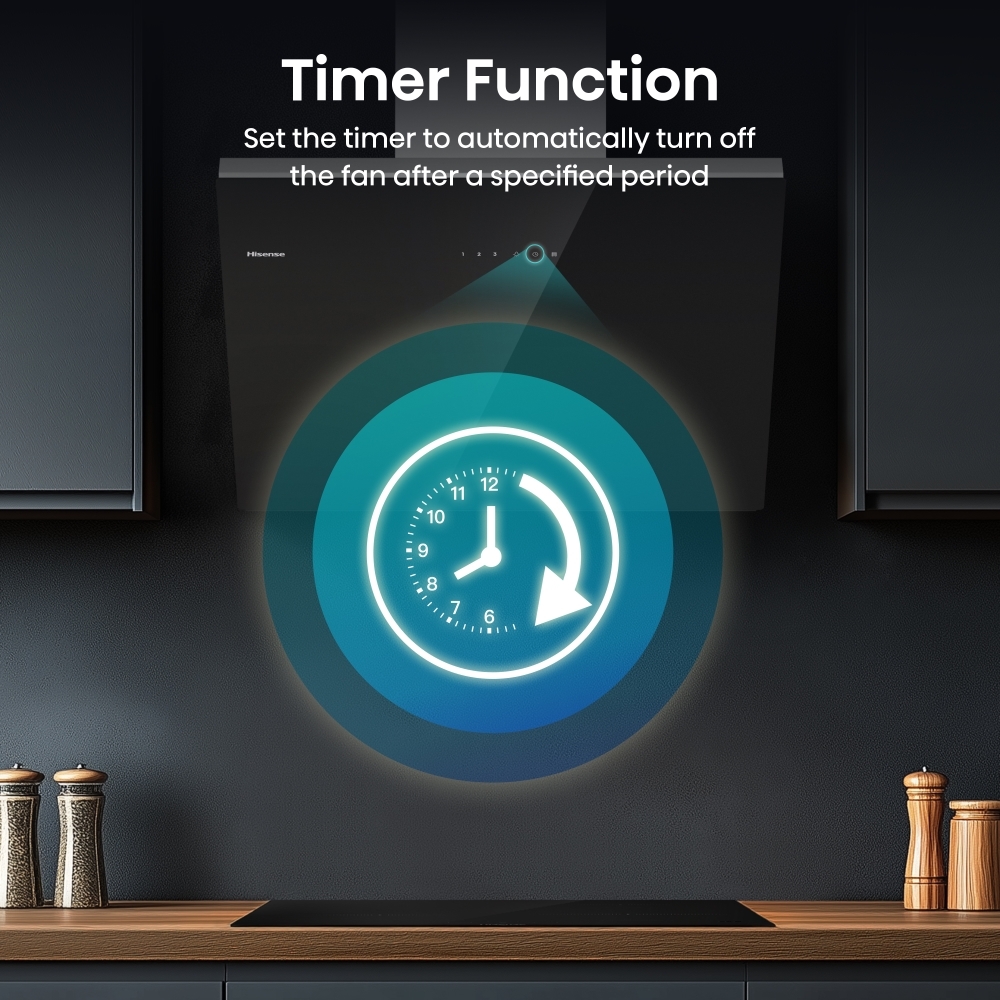 Hisense CH6IN14BXBUK 60cm Chimney Cooker Hood, Black, A Rated