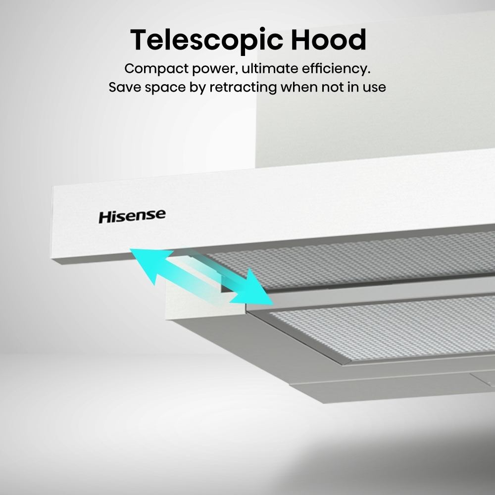 Hisense CH6T10BXUK Telescopic Cooker Hood, Stainless Steel, B Rated