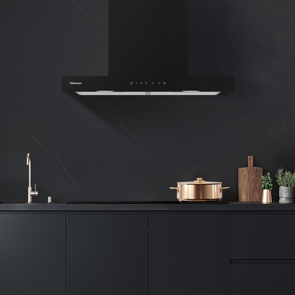 Hisense CH6T14BBUK 60cm Chimney Cooker Hood, Black, A Rated