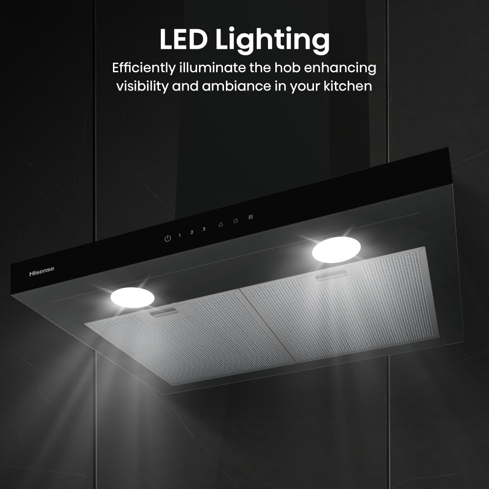 Hisense CH6T14BBUK 60cm Chimney Cooker Hood, Black, A Rated