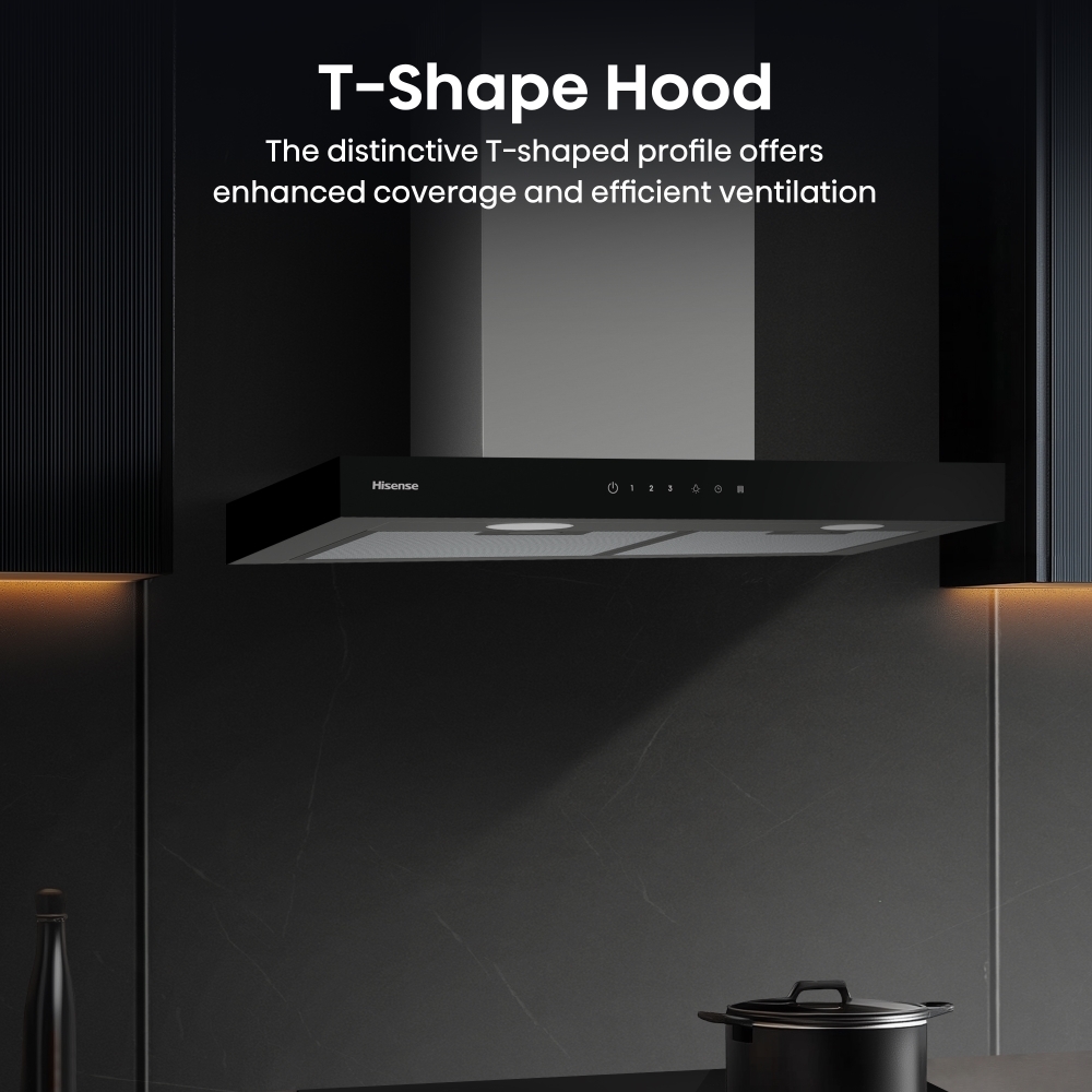 Hisense CH6T14BXBUK 60cm Chimney Cooker Hood, Stainless Steel, A Rated