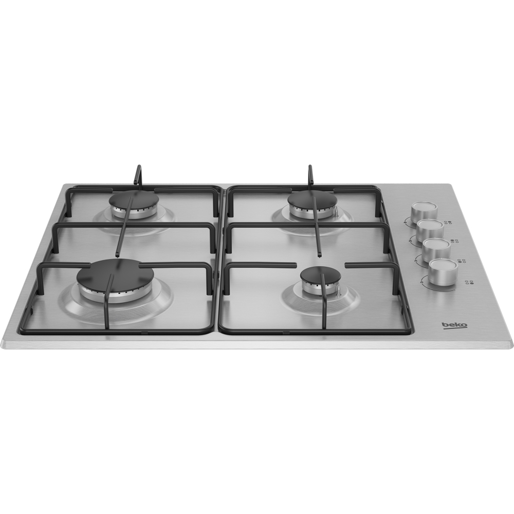 Beko CIHYG21SX 61cm 4 Burner Gas Hob, Stainless Steel