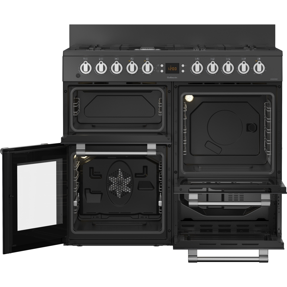 Leisure CK100F232T Cookmaster 100cm Dual Fuel Range Cooker, Grey, A Rated