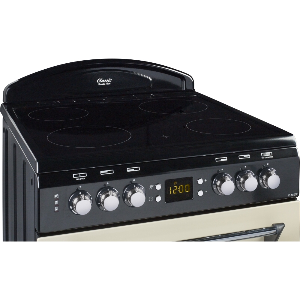 Leisure CLA60CEC Ceramic Electric Cooker with Double Oven, Cream, A Rated