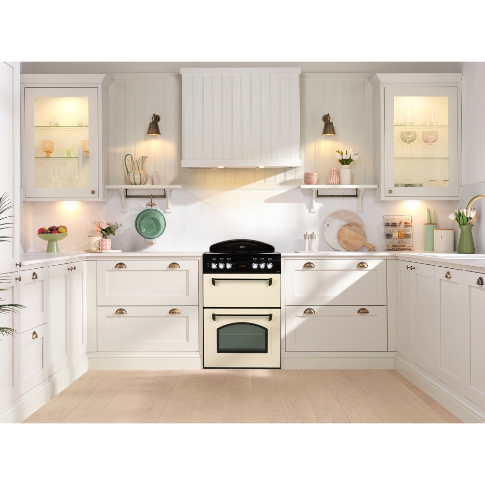 Leisure CLA60CEC Ceramic Electric Cooker with Double Oven, Cream, A Rated