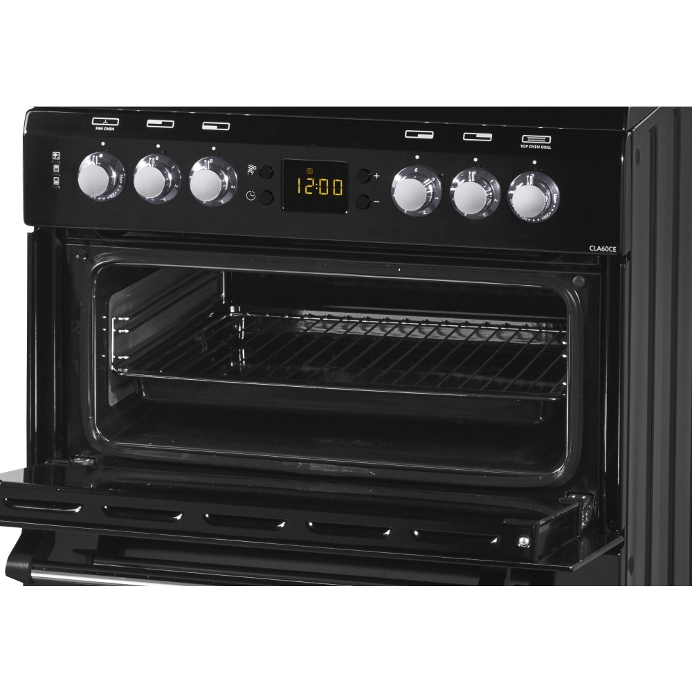 Leisure CLA60CEK Ceramic Electric Cooker with Double Oven, Black, A Rated