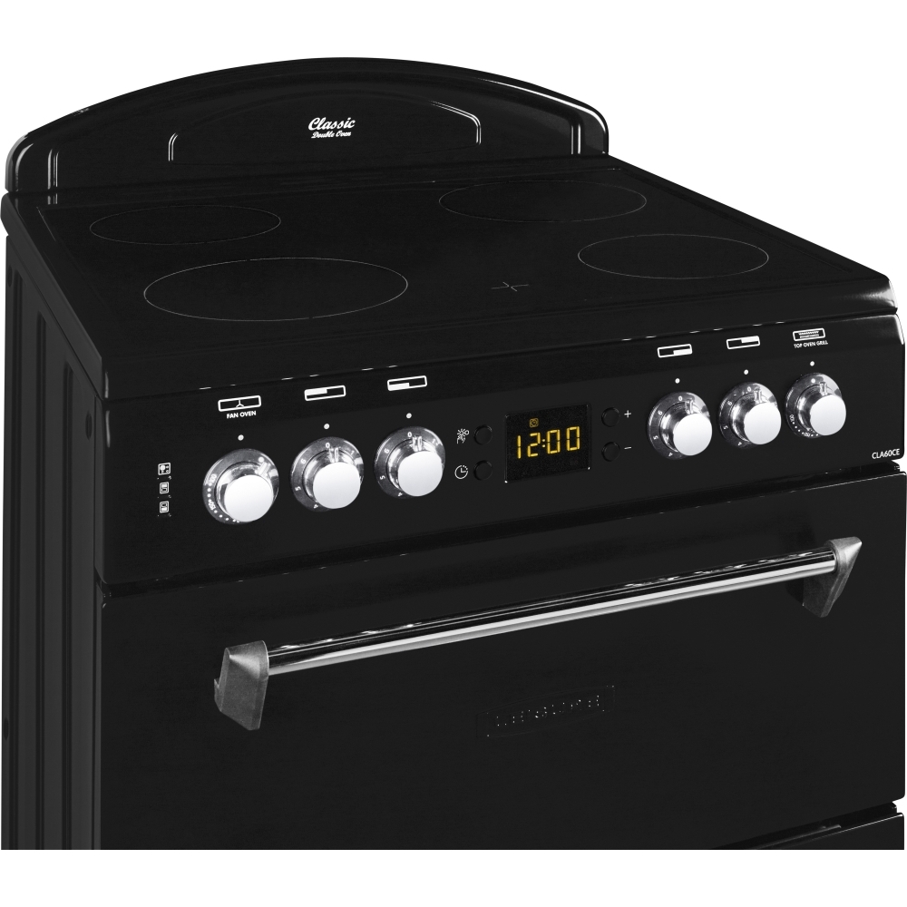 Leisure CLA60CEK Ceramic Electric Cooker with Double Oven, Black, A Rated