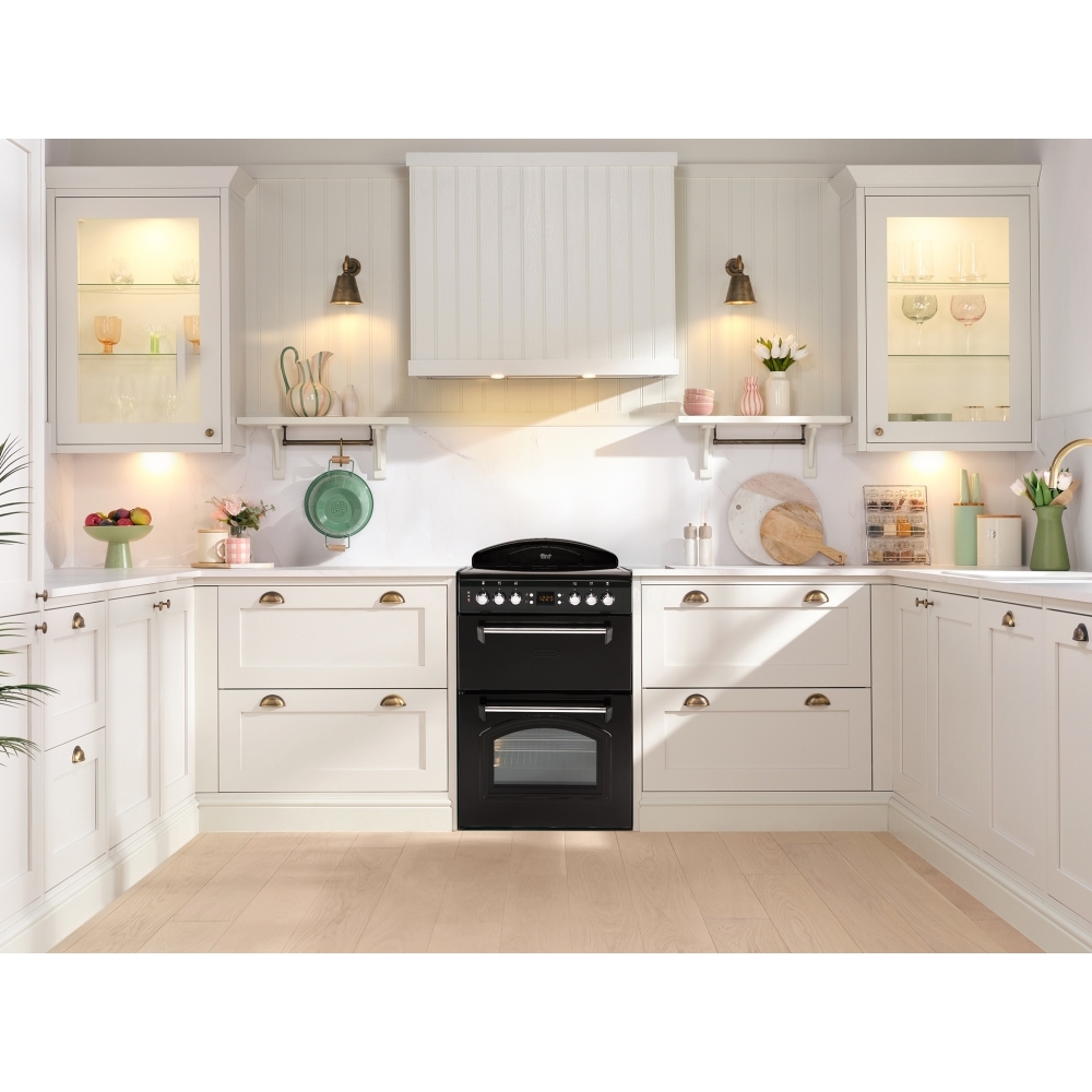 Leisure CLA60CEK Ceramic Electric Cooker with Double Oven, Black, A Rated