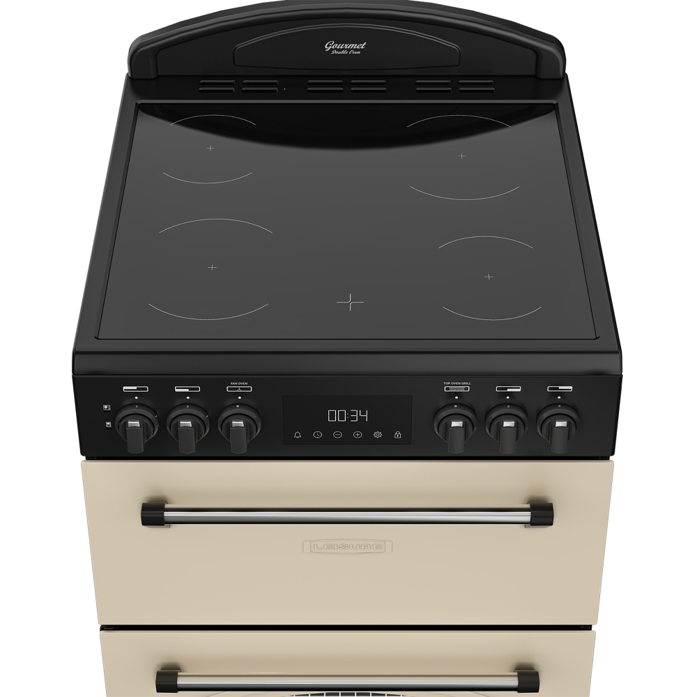 Leisure CLB60ECC Ceramic Electric Cooker with Double Oven, Cream, A Rated