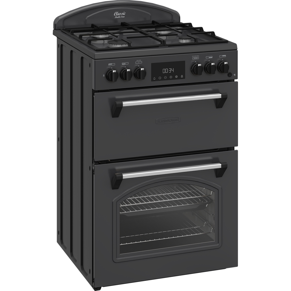 Leisure CLB60FCA Classic AeroPro Dual Fuel Cooker with Double Oven, Anthracite, Grey, A Rated