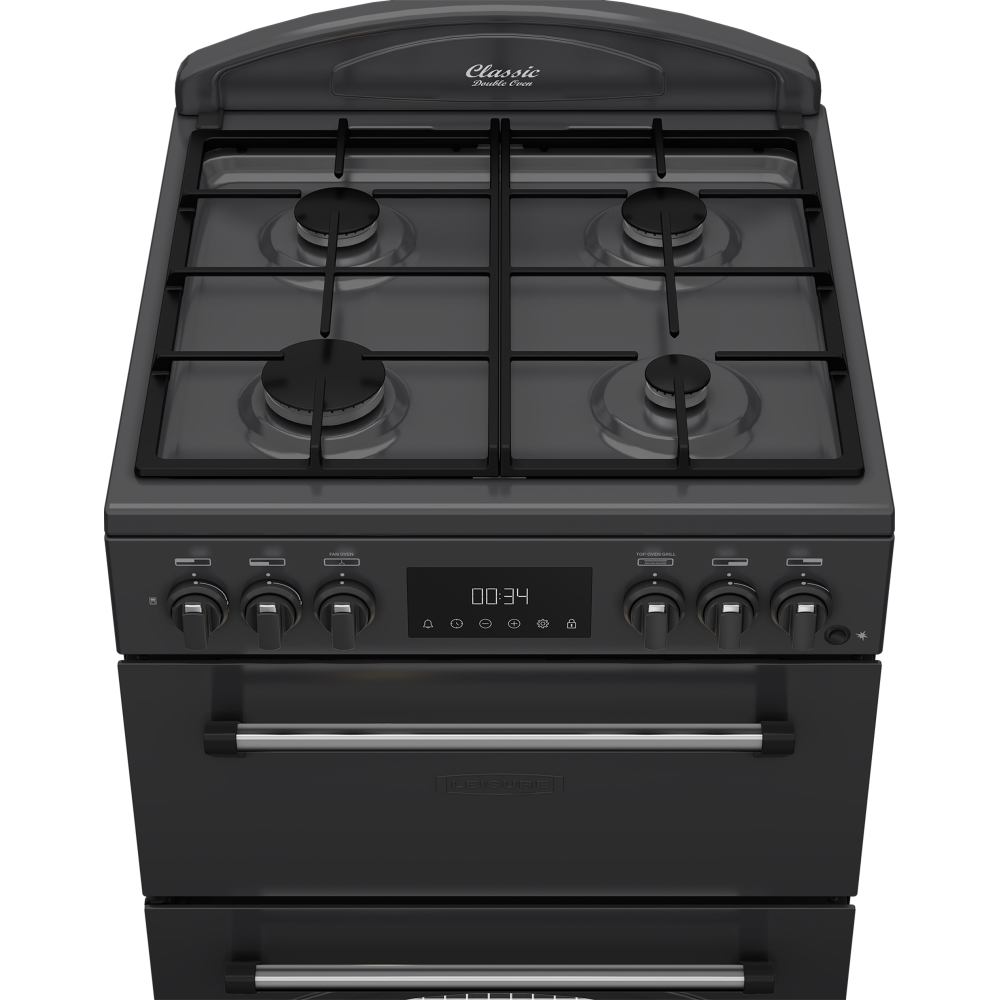 Leisure CLB60FCA Classic AeroPro Dual Fuel Cooker with Double Oven, Anthracite, Grey, A Rated