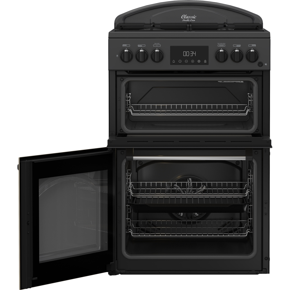 Leisure CLB60FCA Classic AeroPro Dual Fuel Cooker with Double Oven, Anthracite, Grey, A Rated