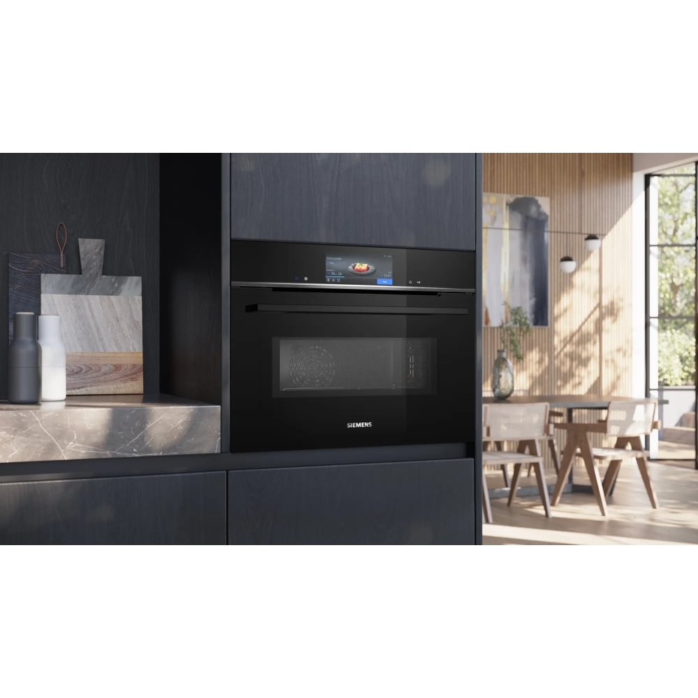 Siemens CM778GNB1B iQ700 Compact Oven with Microwave Function, Black