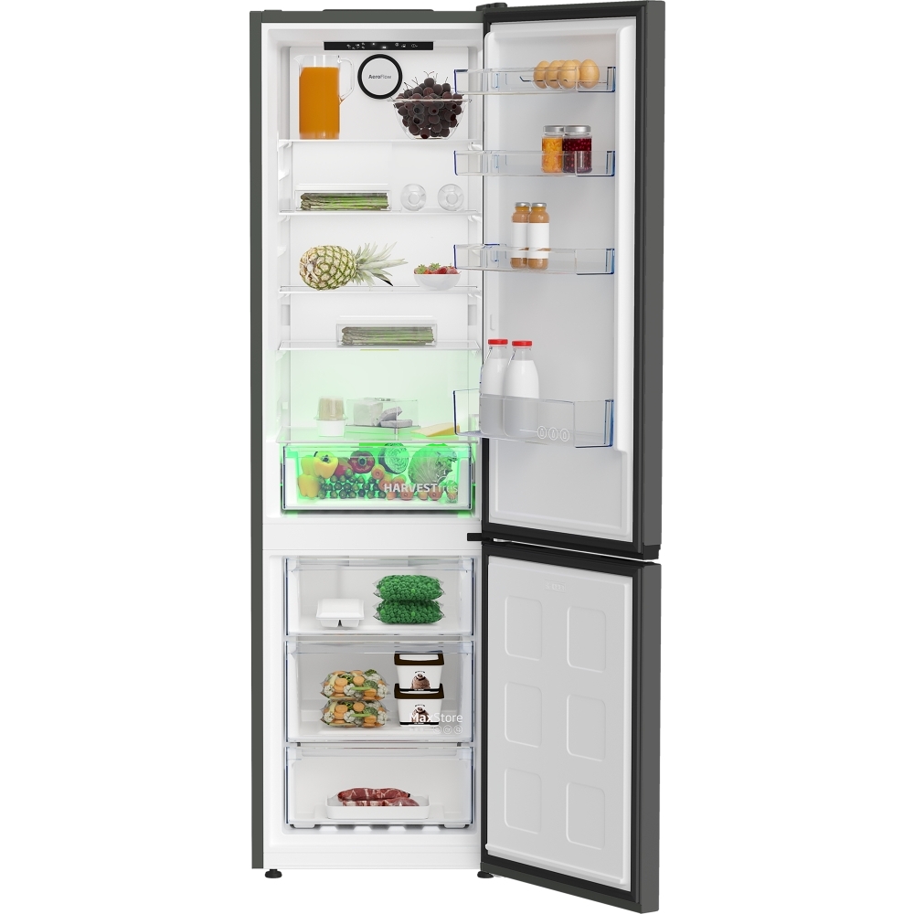 Beko CNG5603VG Frost Free Fridge Freezer, 70/30, Grey, D Rated