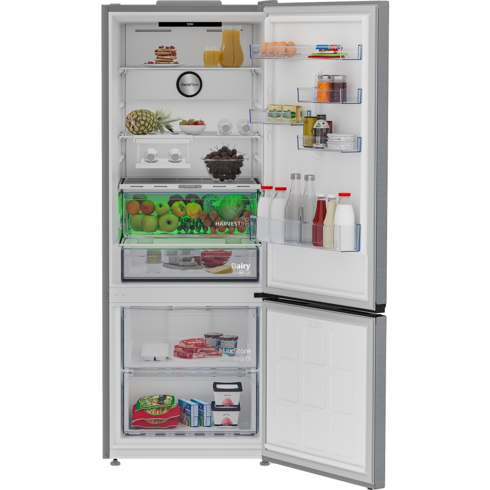Beko CNG5785VPS Frost Free Fridge Freezer, 70/30, Stainless Steel, D Rated