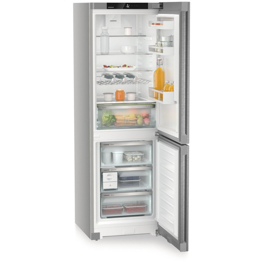 Liebherr CNsdb 5223 No Frost Fridge Freezer, 70/30, Silver, B Rated