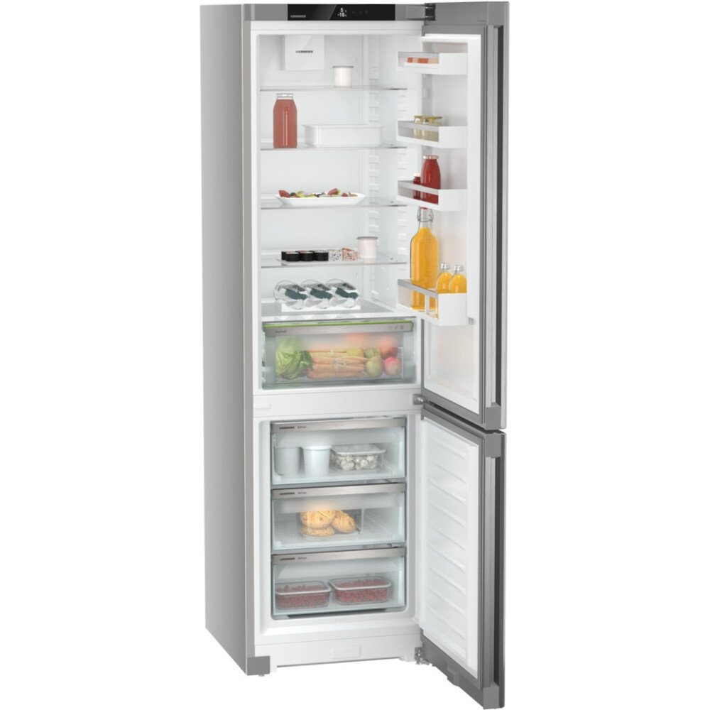 Liebherr CNsfd 5703 No Frost Fridge Freezer, 60/40, Silver, D Rated