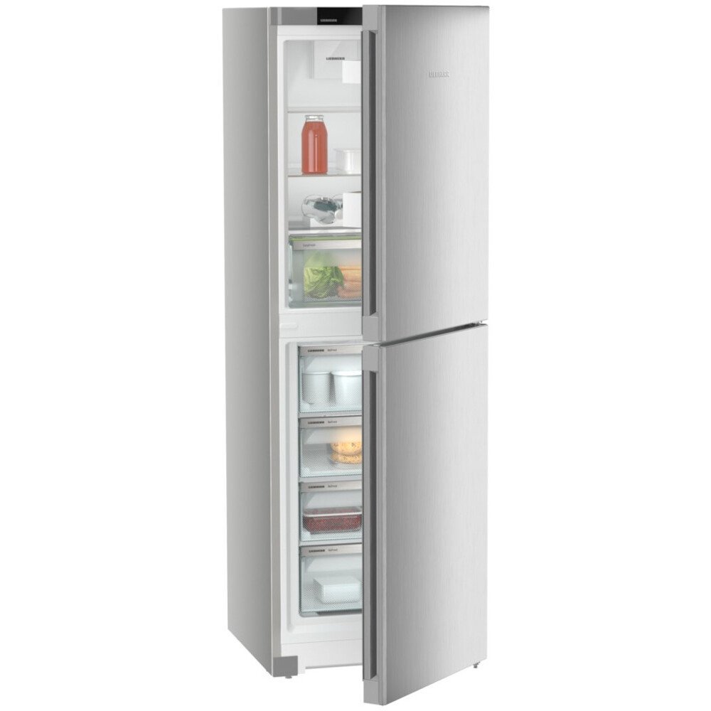 Liebherr CNsfd 5204 No Frost Fridge Freezer, 50/50, Stainless Steel, D Rated