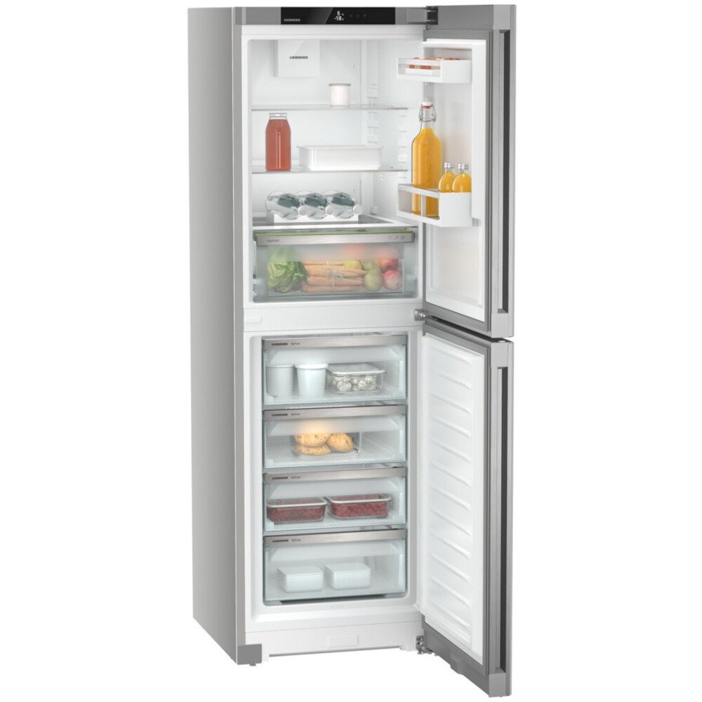 Liebherr CNsfd 5204 No Frost Fridge Freezer, 50/50, Stainless Steel, D Rated