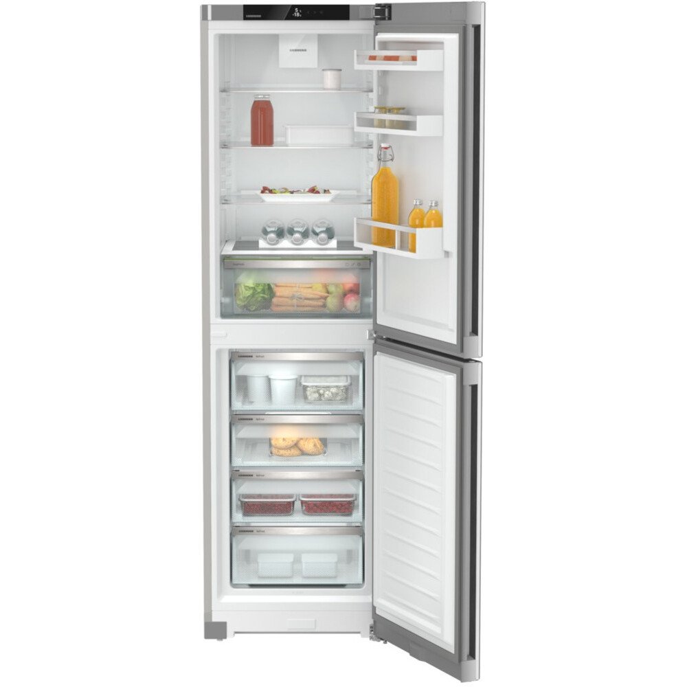 Liebherr CNsfd 5704 Frost Free Fridge Freezer, 50/50, Silver, D Rated