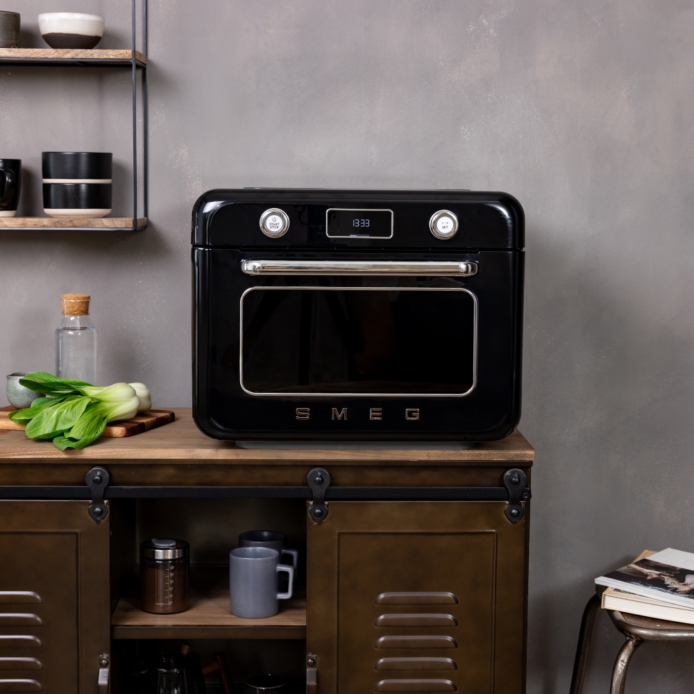 Smeg COF01BLUK 10 in 1 Multifunction Countertop Oven with Steam & Air Fry, Black