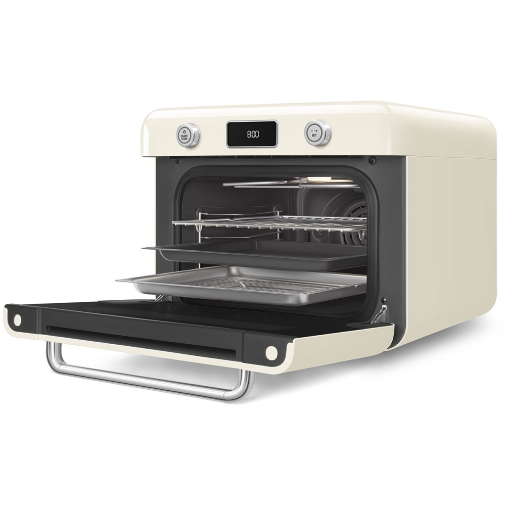 Smeg COF01CRUK 10 in 1 Multifunction Countertop Oven with Steam & Air Fry, Cream