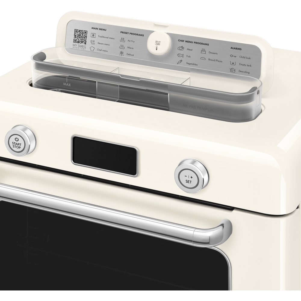 Smeg COF01CRUK 10 in 1 Multifunction Countertop Oven with Steam & Air Fry, Cream