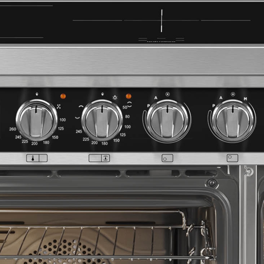 Smeg CPF92IMBL Portofino Black 90cm Induction Range Cooker, A Rated Marks Electrical