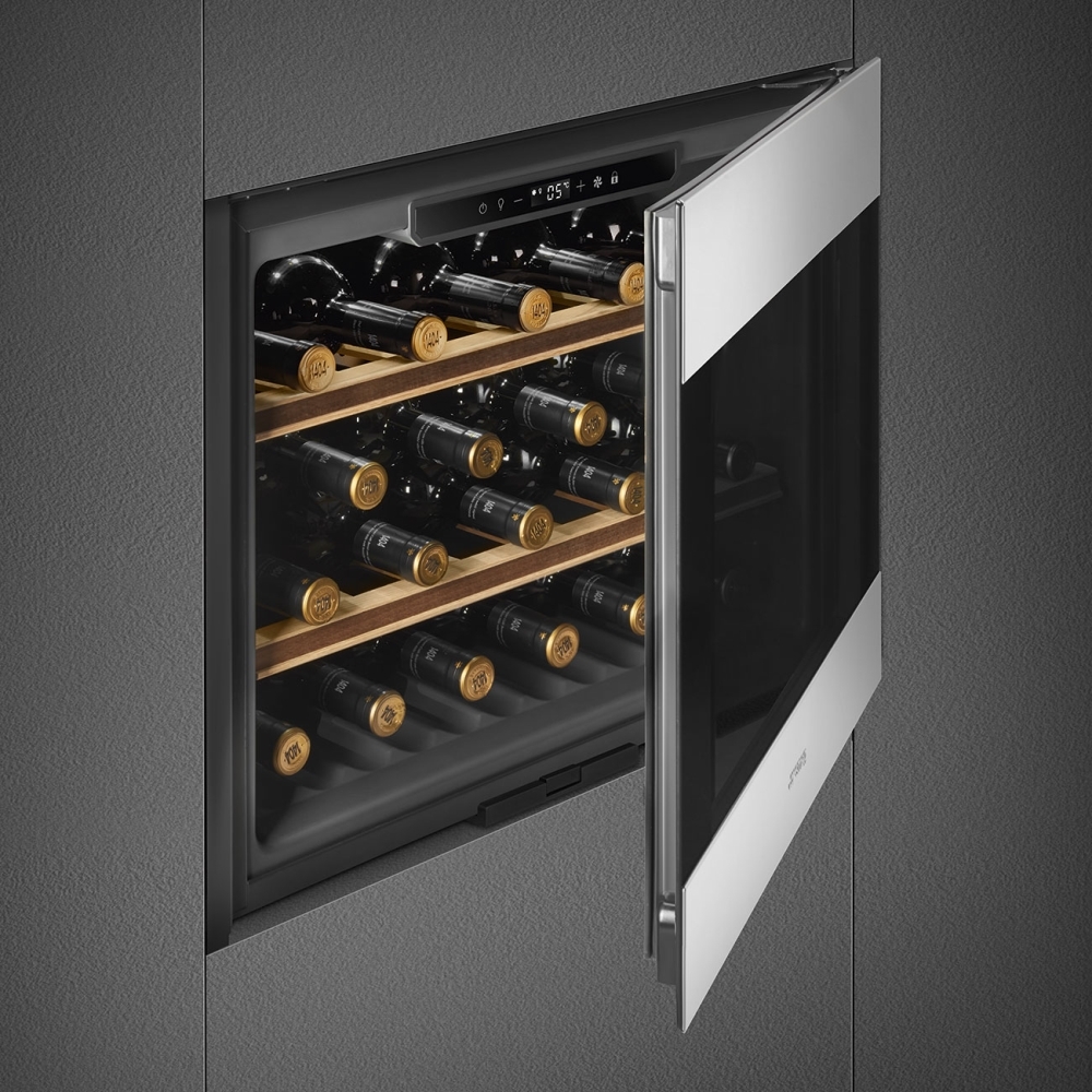 Smeg CVI320XE Integrated Wine Cooler, Black, F Rated