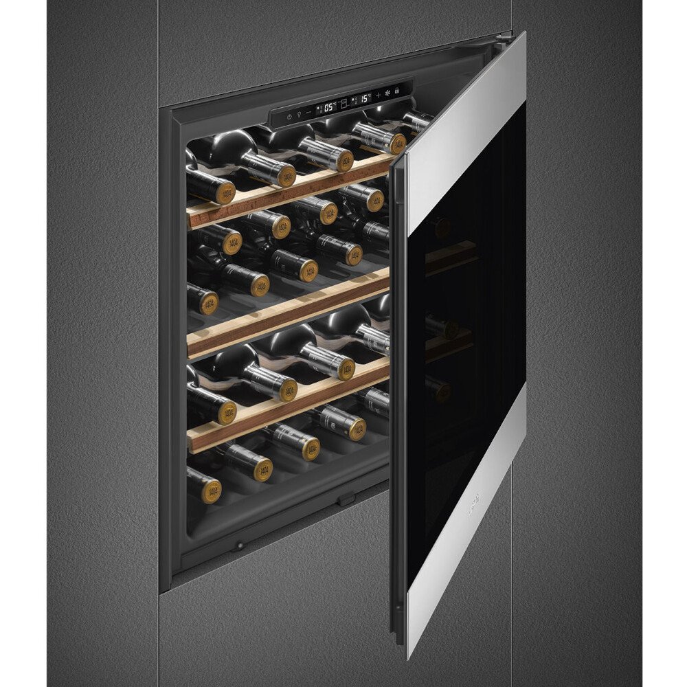 Smeg CVI329X3 Classic Integrated Wine Cooler, Stainless Steel, G Rated