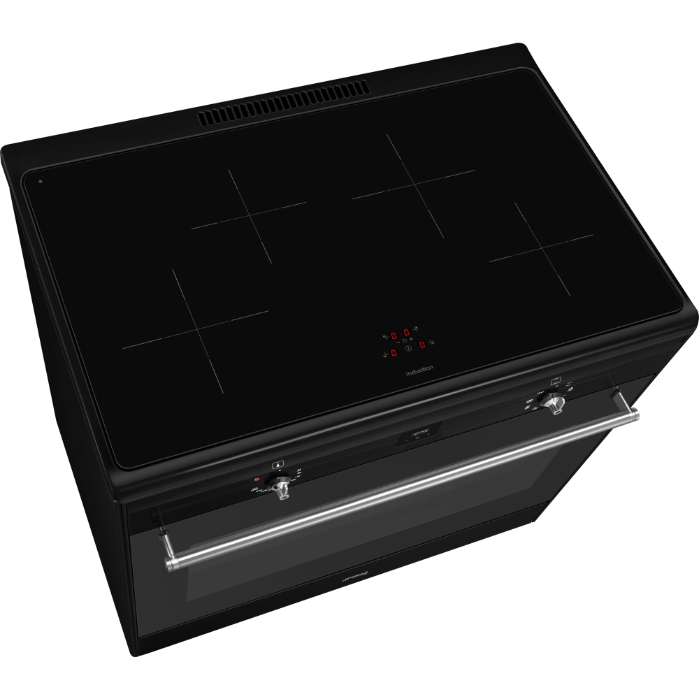Smeg CX91IMBL 90cm Induction Range Cooker, Black, A Rated